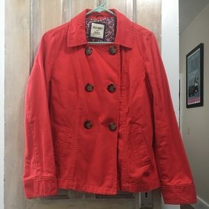 Old Navy medium red denim pea coat